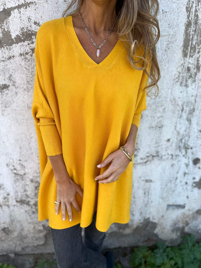 BESSY | COMFORTABLE JUMPER WITH V-NECK AND LONG SLEEVES