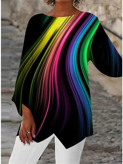Sienna Rose | Printed Round Neck Long Sleeve Shirt