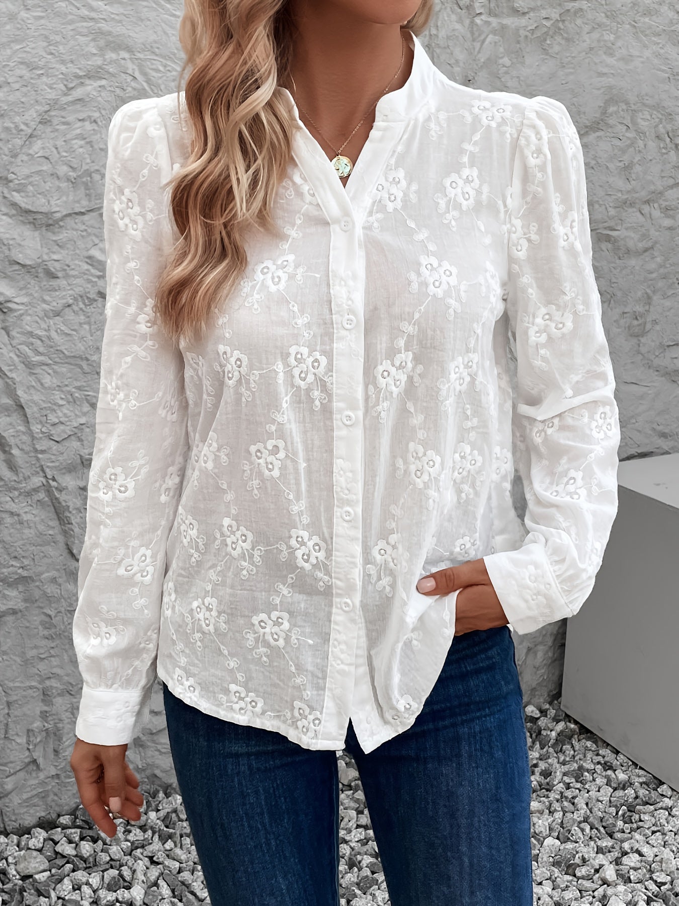 Thea | Elegant Blouse with Lace Details