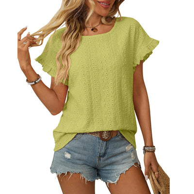 Briony – Broderie Ruffle Sleeve Top
