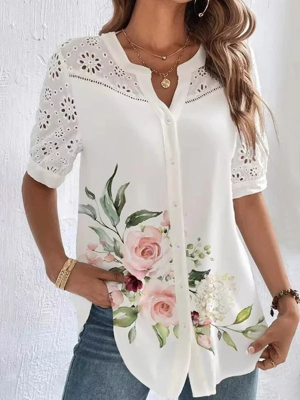 Caroline - Elegant Short Sleeve Shirt