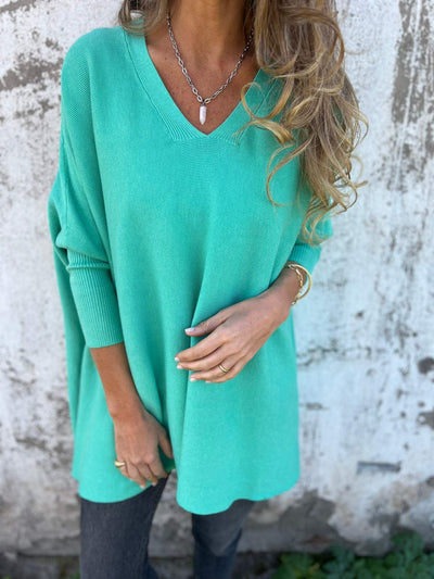 BESSY | COMFORTABLE JUMPER WITH V-NECK AND LONG SLEEVES